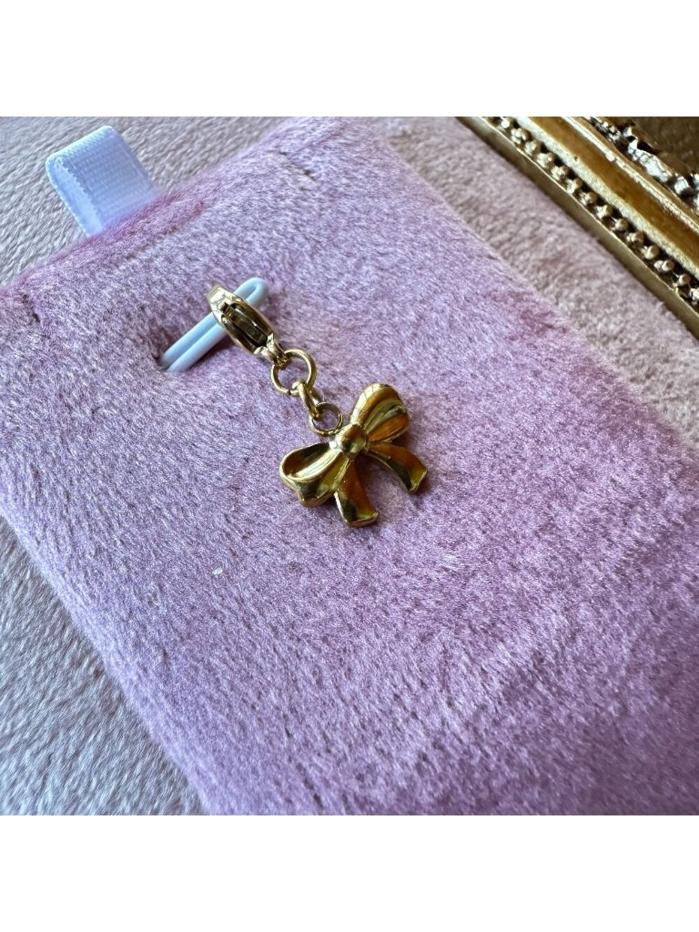 18k Gold PVD Stainless Steel Bow Charm With Lobster Claw Clasp - Waterproof
